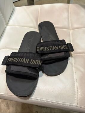 Christian Dior Black Slide Sandals
